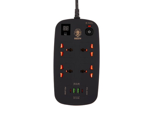 محافظ و چندراهی برق گرین مدل POWER SOCKET40W GNPS2PDBK