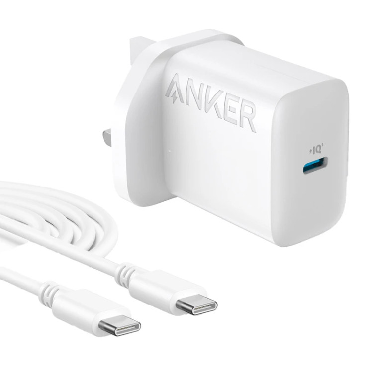 شارژر دیواری انکر ظرفیت ۲۰ وات با کابل USB-C