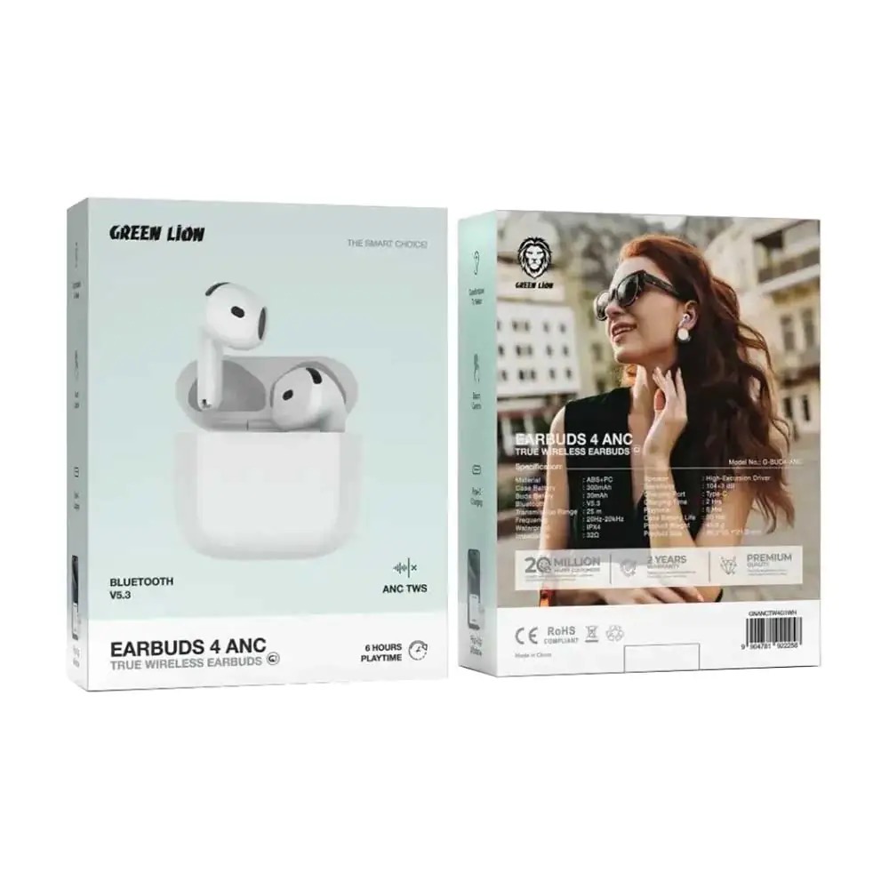 هدفون بلوتوثی گرین GREEN LION EARBUDS 4 ANC — تصویر ۲