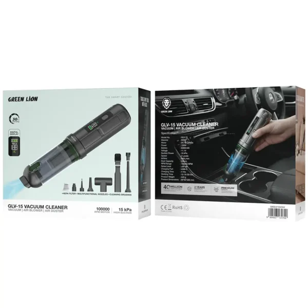 جارو شارژی و دمنده هوا گرین لاین مدل GLV-15 — تصویر ۲
