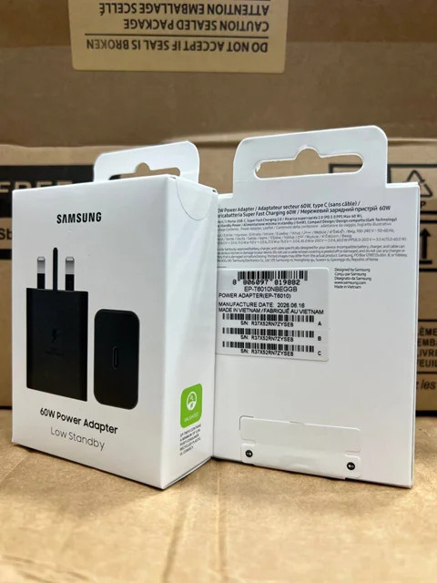 شارژر دیواری اصلی سامسونگ 60 واتی سه پین Samsung — تعداد پورت ۱ عدد