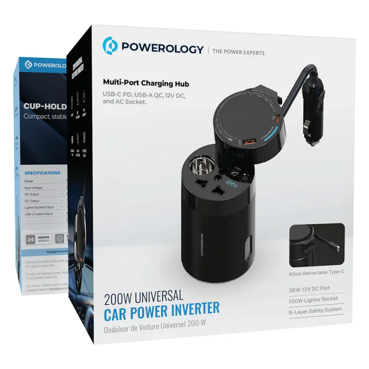 اینورتر فندکی پاورولوژی Powerology PWCPI200WBK — تصویر ۲