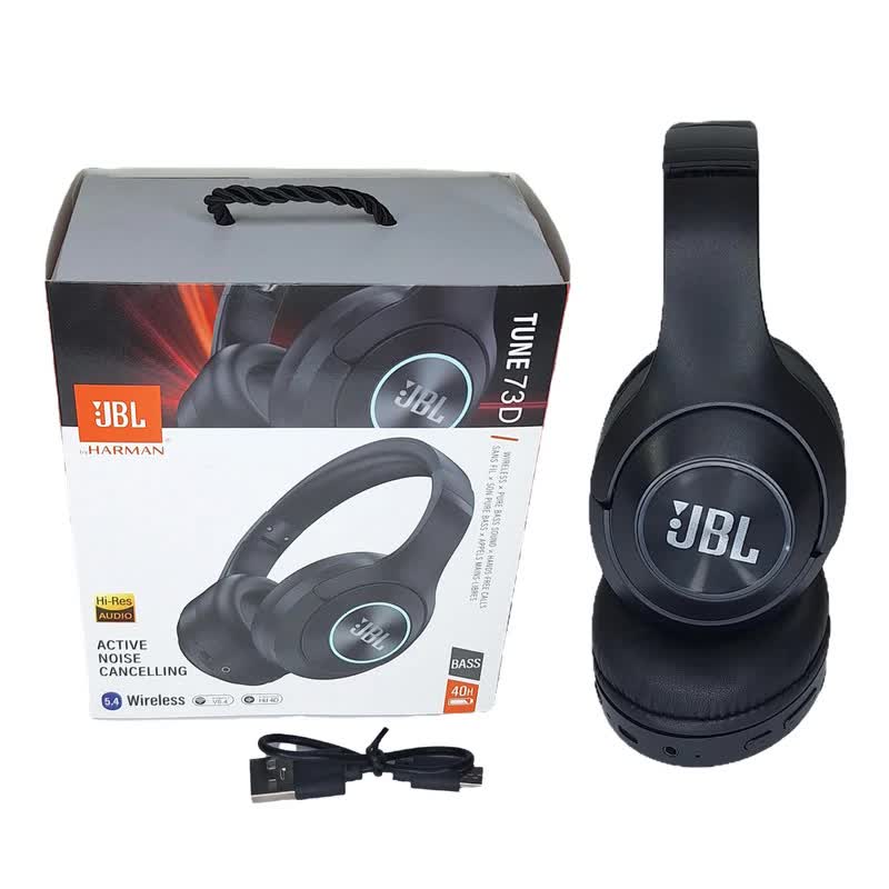هدفون بلوتوثی طرح JBL مدل TUNE 73D مشکی همراه جعبه و کابل شارژ